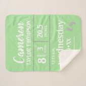 シンプルグリーン ベイビー 誕生お祝い 産院 シェルパブランケット (正面(横))