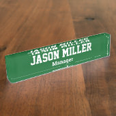 シンプルグリーン(白レタリング) デスクネームプレート (側面)