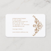 シンプルグレイエレガントリネンプロフェッショナルバス 名刺 (裏面)