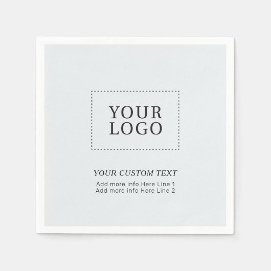 シンプルグレイカスタムビジネスロゴプロモーション スタンダードカクテルナプキン (正面)