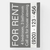 シンプルグレイカスタム実在for賃貸株式会社 横断幕 (縦)