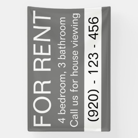 シンプルグレイカスタム実在for賃貸株式会社 横断幕 (縦)