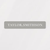 シンプルグレイミニマルオークレブルー名前をカスタムするスクール ラベル (デザイン1)