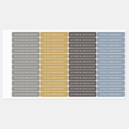 シンプルグレイミニマルオークレブルー名前をカスタムするスクール ラベル