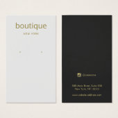 シンプルグレイモダンロングイヤリングディスプレイカード (正面&裏面)