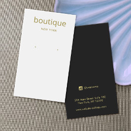 シンプルグレイモダンロングイヤリングディスプレイカード