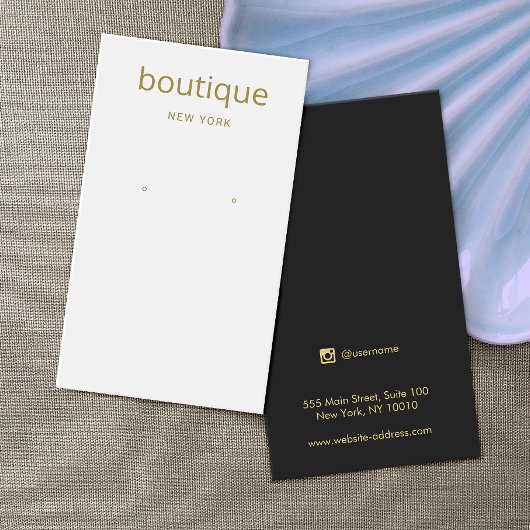 シンプルグレイモダンロングイヤリングディスプレイカード