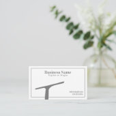 シンプルグレイ及び白スキージ窓クリーニング 名刺 (スタンド正面)