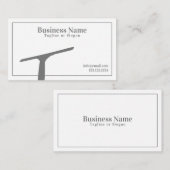 シンプルグレイ及び白スキージ窓クリーニング 名刺 (正面/裏面)