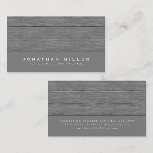 シンプルグレイ木板デザイン 名刺 (正面/裏面)