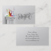 シンプルグレイ美術先生カード 名刺 (正面/裏面)