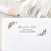 シンプルグレイ&ホワイト植物学差出人住所 ラベル (インサイチュ)