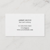 シンプルグレエレガントイホワイト美しいサロン 予約カード (裏面)