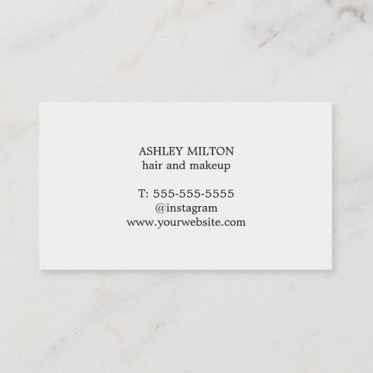 シンプルグレエレガントイホワイト美しいサロン 予約カード (裏面)