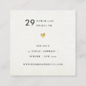 シンプルグレエレガントータイポグラフィ結婚ズ スクエア名刺 (裏面)