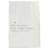 シンプルグレエレガントータイポグラフィ結婚文字のみ ミディアムペーパーバッグ (正面)