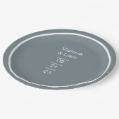 シンプルグレモダンータイポグラフィ紙プレート ペーパープレート (アングル)