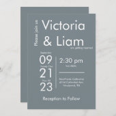 シンプルグレモダンー結婚式招待状 シーズンカード (正面/裏面)