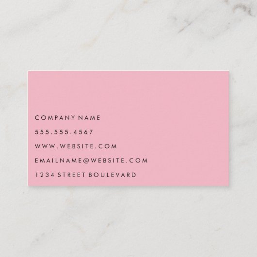 シンプルグレーとピンク白縁ど 名刺 (裏面)