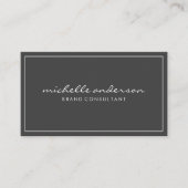 シンプルグレーとピンク白縁ど 名刺 (正面)