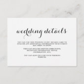 シンプルグレーとホワイトの結婚ゲスト詳細カード エンクロージャーカード (正面)