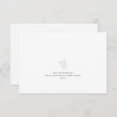 シンプルグレーと白のフローラ結婚ズ サンキューカード (正面/裏面)