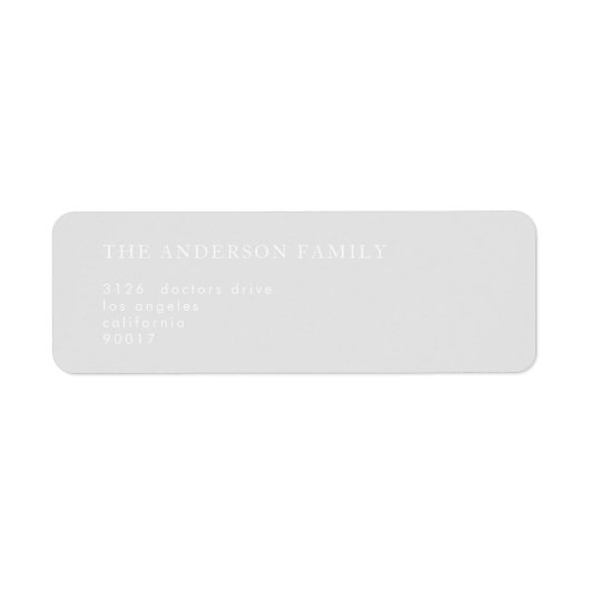 シンプルグレーと白モダン書返却 ラベル (正面)