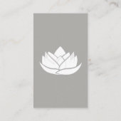 シンプルグレーと白ロータスフラワー名刺 名刺 (裏面)