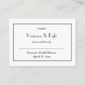 シンプルグレーのホワイトディスプレイシャワーインサート+ラベル エンクロージャーカード (裏面)