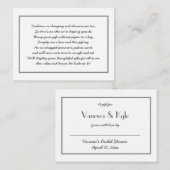 シンプルグレーのホワイトディスプレイシャワーインサート+ラベル エンクロージャーカード (正面/裏面)