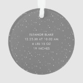 シンプルグレーエレガントベビー初めてのクリスマス オーナメント (裏面)