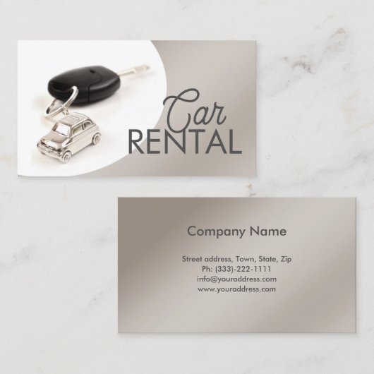 シンプルグレーカーブカーレンタル名刺 名刺 (正面/裏面)