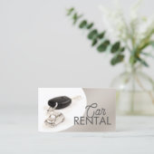 シンプルグレーカーブカーレンタル名刺 名刺 (スタンド正面)