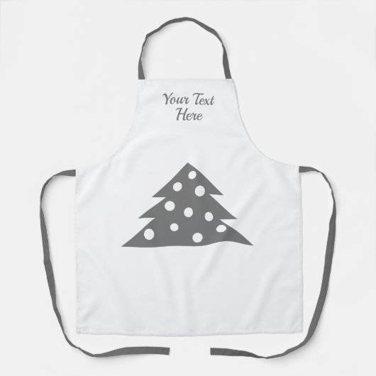 シンプルグレークリスマスツリーホリデイ エプロン (正面)