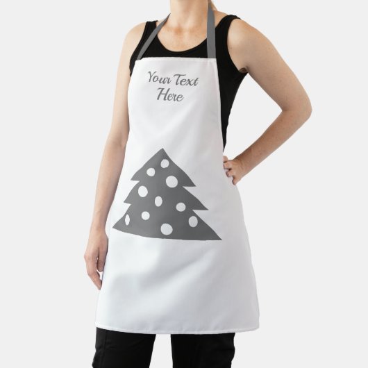 シンプルグレークリスマスツリーホリデイ エプロン (インサイチュ)