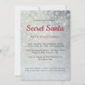 シンプルグレースノーフレークスシークレットサンタパーティー 招待状 (正面)