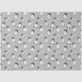 シンプルグレーペンギン冬のベビーシャワー 薄葉紙