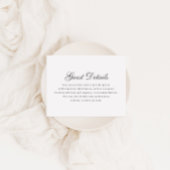 シンプルグレーホワイトカリグラフィーキンセアニェラ詳細 出欠カード