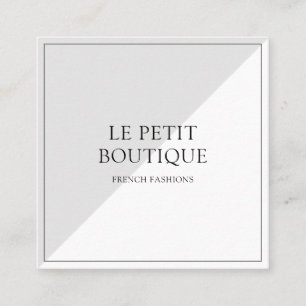 シンプルグレーホワイトファッション衣料品シック価格ラベル スクエア名刺