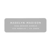 シンプルグレーミニマルエレガント差出人住所 ラベル (正面)