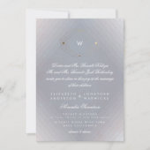 シンプルグレーモダンモノグラムスクリプト金ゴールド 招待状 (正面)