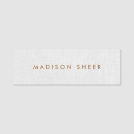 シンプルグレーリネンプロフェッショナルスタッフ 名札