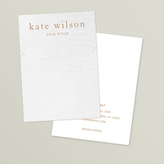 シンプルグレーリネン（イメージ）ネックレスディスプレイカード