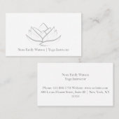 シンプルグレーロータスフラワー名刺 名刺 (正面/裏面)