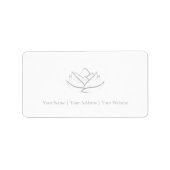 シンプルグレーロータスフラワー差出人住所ラベル ラベル (正面)