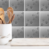 シンプルグレー動物のポープリント タイル