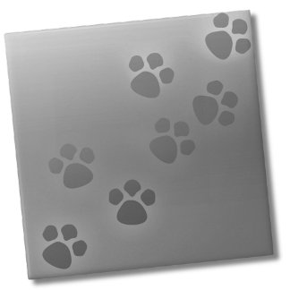 シンプルグレー動物のポープリント タイル