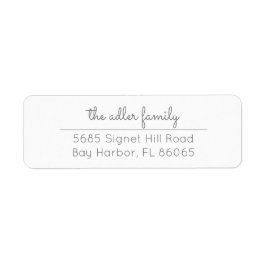 シンプルグレー差出人住所ラベル ラベル