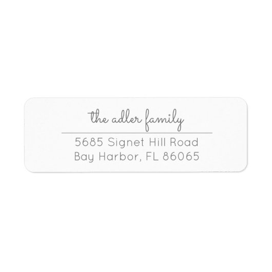 シンプルグレー差出人住所ラベル ラベル (正面)