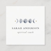 シンプルグレー月月月相QRコード スクエア名刺 (正面)